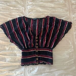 Abercrombie & Fitch Striped Button Down Blouse
